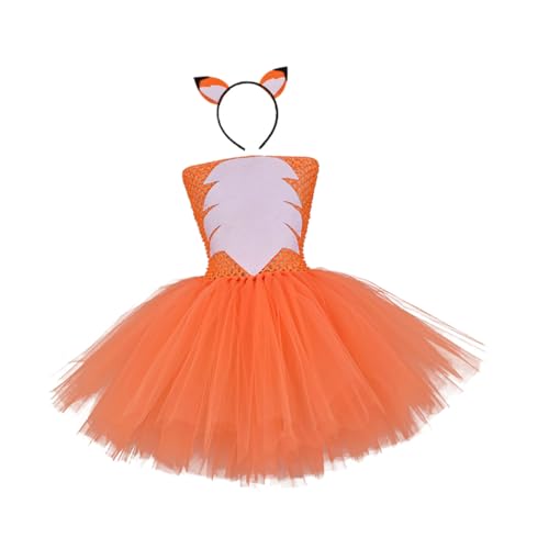 FRCOLOR 2 Stück Fuchskostüm Mädchen Teiliges aus Weichem Gauze Angenehm und Langlebig mit Haarband für Fasching Geburtstagsfeier Halloween und Cosplay Partys Passend für Jahre Alte von FRCOLOR