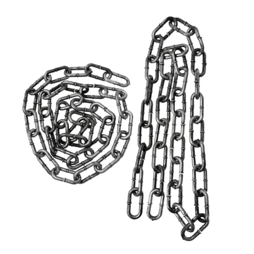 FRCOLOR 2 Stück Gefangenenkette Kettenpropie Halloween Scary Halloween -Modelle Gefälschte Gefängniskettenmodell Gefängnisketten Aus Kunststoff Halloween-gliederkette Plastik Silver FRCOLOR 2 Stück Gefangenenkette Kettenpropie Halloween Scary Halloween -Modelle Gefälschte Gefängniskettenmodell Gefängnisketten Aus Kunststoff Halloween-gliederkette Plastik Silver von FRCOLOR