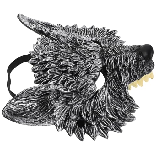 FRCOLOR 2 Stück Halbgesichts Werwolfmaske Halloween Cosplay Wolf Kostüm Maske Silber für Karneval Kostümfest Partyzubehör Komfortabel Atmungsaktiv von FRCOLOR