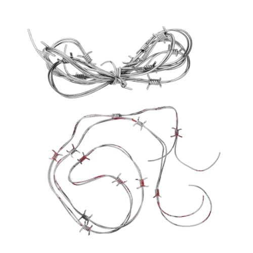 FRCOLOR 2 Stück Halloween Stacheldraht Requisite Plastische Gothic Kette für Partys Streiche Dekorationen für Halloween Feiern Spukhäuser Realistischer FRCOLOR 2 Stück Halloween Stacheldraht Requisite Plastische Gothic Kette für Partys Streiche Dekorationen für Halloween Feiern Spukhäuser Realistischer von FRCOLOR