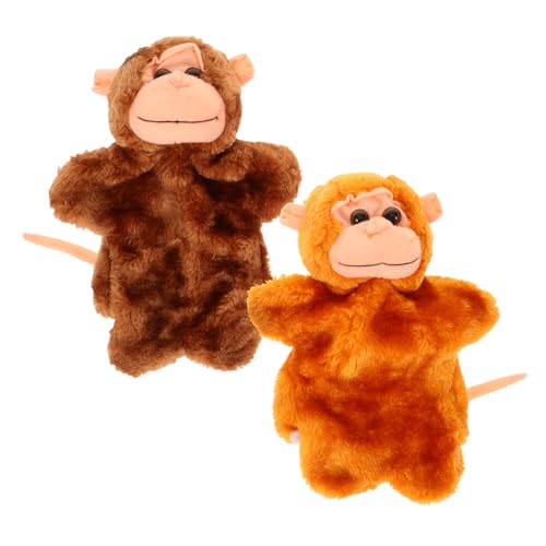 FRCOLOR 2 Stück Handpuppen AFFE Realistische DIY Fingerpuppen für Kreatives für Geschichtenerzählen und Plüschtier für Eltern Interaktion von FRCOLOR