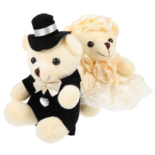 FRCOLOR 2 Stück Hochzeitsbären Plüschspielzeug Ausgestopfte Kuscheltier Dekoration für Brautpaar Schlafzimmer Wohnzimmer Dekor FRCOLOR 2 Stück Hochzeitsbären Plüschspielzeug Ausgestopfte Kuscheltier Dekoration für Brautpaar Schlafzimmer Wohnzimmer Dekor von FRCOLOR