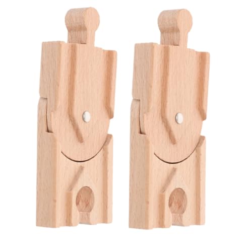 FRCOLOR 2 Stück Holz Eisenbahn Zubehör Teiliges DIY Schienen für Kreatives Zugspielzeug Holzschienen Zubehör für Zugstrecken und Szenenaufbau von FRCOLOR