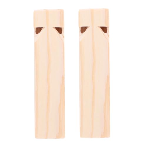 FRCOLOR 2 Stück Holz Pfeife für Unlackiertes DIY Musikinstrument Blanko Holzpfeife für Musikspielzeug und Partygeschenke Fördert Kreativität und Musikalität von FRCOLOR