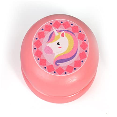 FRCOLOR 2 Stück Holz Yo Yo für Niedlichen Cartoon Tiermotiven Igel Einhorn Pädagogisches Holzspielzeug für Mädchen zum Erkennen von Farben und Stärkung der Handgelenke von FRCOLOR