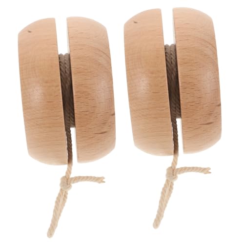 FRCOLOR 2 Stück Holz Yoyo Rundspielzeug für Kleinkinder Einfach zu Bedienen Fördert Hand Auge Koordination Feine Verarbeitung Pädagogisch Wertvolles Holzspielzeug für Jungen und Mädchen von FRCOLOR