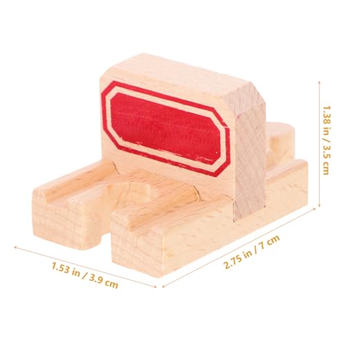 FRCOLOR 2 Stück Holzeisenbahn Stoppschiene aus Natürlichem Holz DIY Zugschienen Zubehör für Kreative Zugstrecken Motorikförderndes für Kompatibel mit Holzbahn Systemen von FRCOLOR