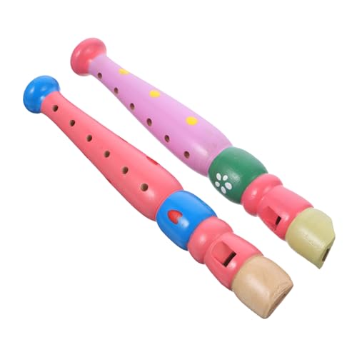 FRCOLOR 2 Stück Holzflöte Teiliges Musikinstrument Lernspielzeug Bunte Farben Pädagogisches für Junge Mädchen von FRCOLOR