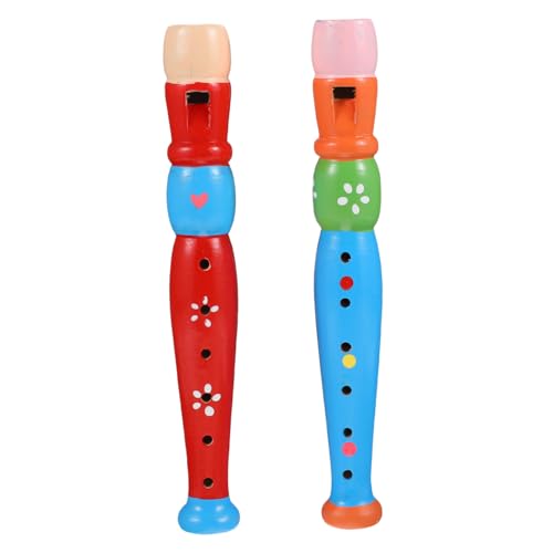FRCOLOR 2 Stück Holzflöten Bunte Leichte Flöten für Musikalische Früherziehung für Jungen und Mädchen Fördert Hörverständnis und Koordination von FRCOLOR
