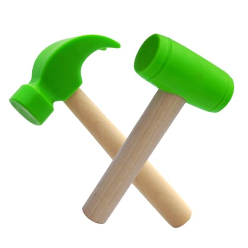 FRCOLOR 2 Stück Holzhammer Teilig Leichter Kleiner Hammer mit Glattem Holzgriff Pädagogisches Werkzeugspielzeug für Motorische Entwicklung und Fantasievolles von FRCOLOR