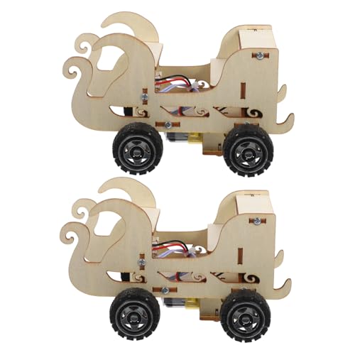 FRCOLOR 2 Stück Holzmodell Auto mit Sprachsteuerung Sound Sensor Vielseitig Einsetzbar für Wissenschaftsprojekt Pädagogisches Lernspielzeug von FRCOLOR