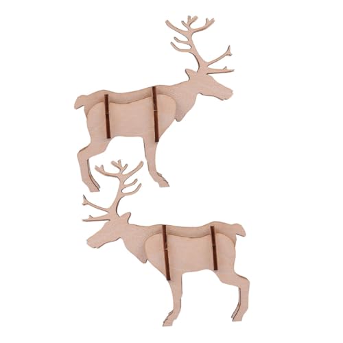 FRCOLOR 2 Stück Holzpuzzle DIY Bastelset Hirsch Modell Bausatz Pädagogisches Holzspielzeug Fördert Konzentration Geschicklichkeit und Dekoration für Zuhause und Büro FRCOLOR 2 Stück Holzpuzzle DIY Bastelset Hirsch Modell Bausatz Pädagogisches Holzspielzeug Fördert Konzentration Geschicklichkeit und Dekoration für Zuhause und Büro von FRCOLOR