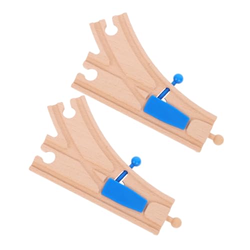 FRCOLOR 2 Stück Holzschienen Weichen für Spielzeugzüge Kompatibel mit Gängigen Marken Kreatives für Motorik und für Gleiskonfigurationen von FRCOLOR