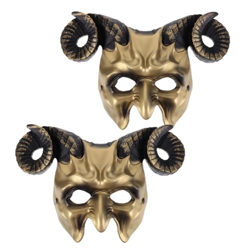 FRCOLOR 2 Stück Hornierte Maske für Halloween und Kostümpartys Dekorative Halbtags Maske für Erwachsene für Festivals und Rollenspiele FRCOLOR 2 Stück Hornierte Maske für Halloween und Kostümpartys Dekorative Halbtags Maske für Erwachsene für Festivals und Rollenspiele von FRCOLOR