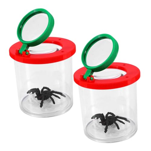 FRCOLOR 2 Stück Insekten Beobachtungsbox mit Lupe Tragbare Käfige mit Belüftungslöchern für Naturerkundung und Wissenschaftliche Experimente von FRCOLOR