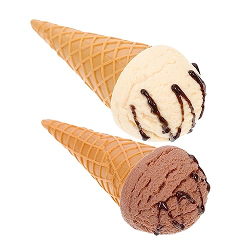 FRCOLOR 2 Stück Künstliche Eiswaffel Modelle für Fotodeko Realistische Eiscreme Replik Party Vielseitig Nutzbar für Shops Festivals und Heimdekoration von FRCOLOR