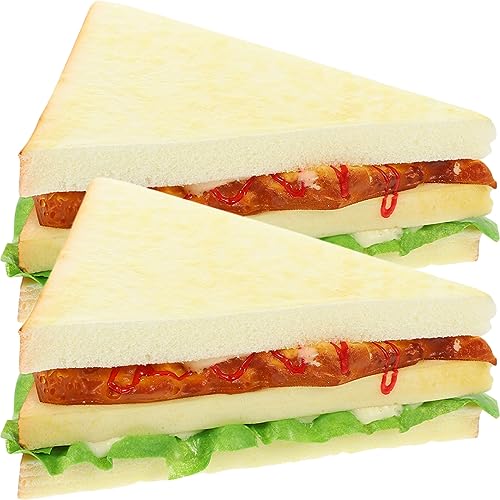 FRCOLOR 2 Stücke Gefälschte Sandwich Dekoration Künstliche Sandwich Modelle für Fotografie und Küchen Deko von FRCOLOR