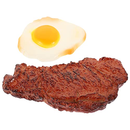 FRCOLOR 2 Stück Künstliches Steak mit Spiegelei Modell Realistisches Fake Food für Restaurantdekoration Fotografie Requisiten Hochdetailiertes Design und Tolle Verarbeitung FRCOLOR 2 Stück Künstliches Steak mit Spiegelei Modell Realistisches Fake Food für Restaurantdekoration Fotografie Requisiten Hochdetailiertes Design und Tolle Verarbeitung von FRCOLOR