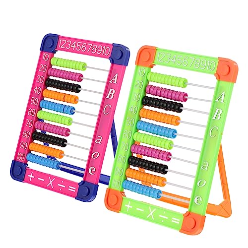 FRCOLOR 2 Stück Lernabakus Teiliges mit Stand Kunststoff Rechenhilfe für Grundschule und Vorschule Leicht Tragbar Spielerisches Rechnenlernen Zufällige Farbe Zufällige Farbe von FRCOLOR