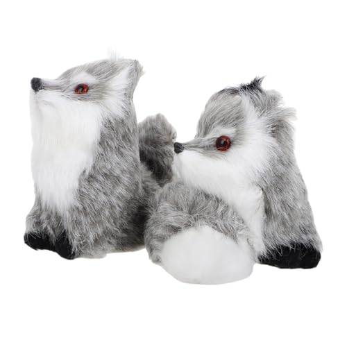 FRCOLOR 2 Stück Little Fox Ornament Simulation Plüschtiere Kuscheltiere Dekor Mini Figur Erwachsene Plüschtiere Simulation Fuchs Plüsch Realistische Pelzige Fuchsstatue Graues Kunstfell FRCOLOR 2 Stück Little Fox Ornament Simulation Plüschtiere Kuscheltiere Dekor Mini Figur Erwachsene Plüschtiere Simulation Fuchs Plüsch Realistische Pelzige Fuchsstatue Graues Kunstfell von FRCOLOR