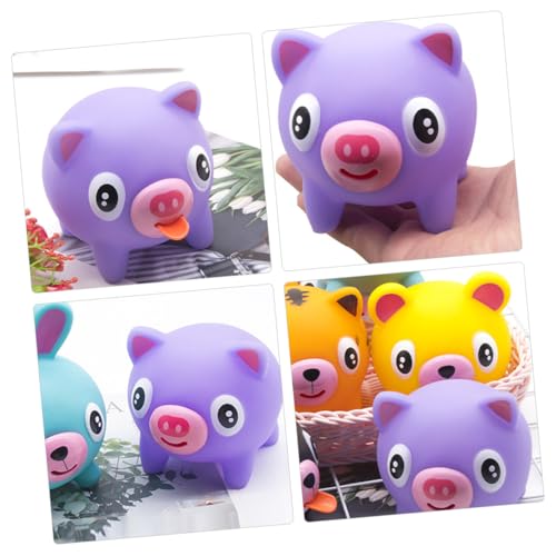 FRCOLOR 2 Stück Lustige Stressabbau Tiere mit Herausgestrecktem Mund Weiches Quetschspielzeug für Niedliche Kleine Tierfiguren als Stresslöser und Partyspaß von FRCOLOR