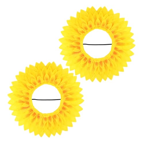 FRCOLOR 2 Stück Lustiges Teiliges Sonnenblumen Kopfstück für Kleinkinder Niedlicher Blumenhut als Kostümaccessoire für Kindergarten Origineller Sommereffekt für Partys und Fasching von FRCOLOR