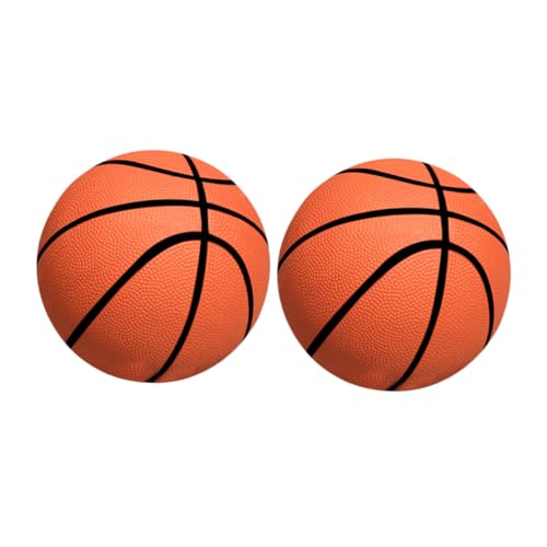 FRCOLOR 2 Stück Mini Basketball Aufblasbar Gummi Durchmesser Orange Interaktives Basketballspiel für Mädchen Jungen Hand Auge Koordination von FRCOLOR