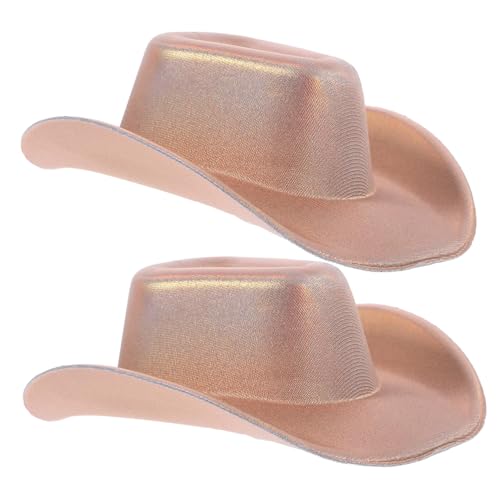 FRCOLOR 2 Stück Mini Cowboyhut Miniatur Bunte Kleine Hüte für DIY Puppen Flaschen und Partydekoration Kompakt Leicht und Vielseitig für Festliche Bastelprojekte von FRCOLOR