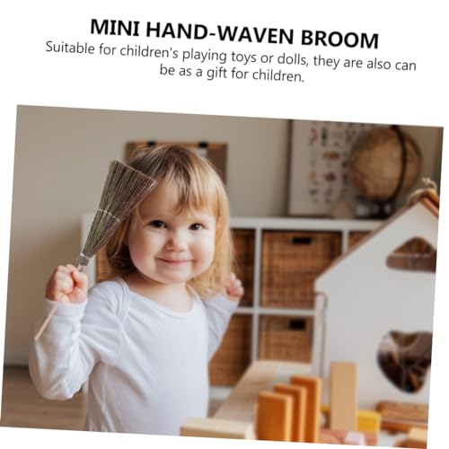 FRCOLOR 2 Stück Mini Handfeger Teilig Handgefertigt Strohbesen Puppenhaus Dekoration Realistische Requisiten für Hausarbeit Zubehör von FRCOLOR