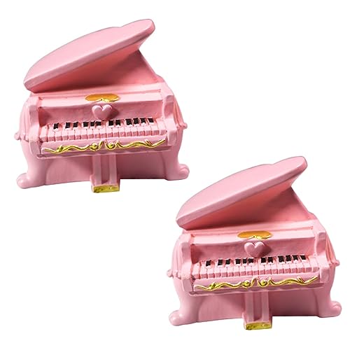 FRCOLOR 2 Stück Mini Klavier Modell Rosa Musikinstrument zur Dekoration für Puppenhaus und Miniaturhäuser Langlebiges für Sammler und Miniatur Dekoration von FRCOLOR