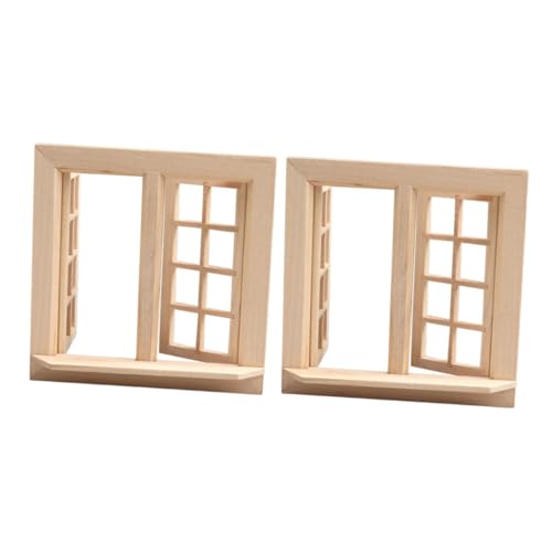 FRCOLOR 2 Stück Mini Möbel Bastelset Realistische DIY Puppenhaus Fenster für Sammler und Bastler von FRCOLOR