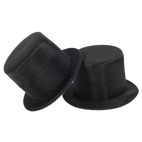 FRCOLOR 2 Stück Mini Mützen aus Leichtem Kleine Puppenhüte für DIY Weihnachtsdekoration Bastel Schneemann Hüte Schwarz für Puppen Schneemänner und Handwerksprojekte von FRCOLOR