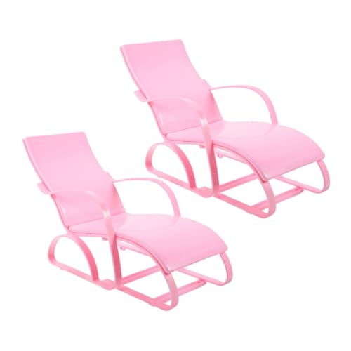FRCOLOR 2 Stück Mini Strandstuhl für Puppen Realistisch Gestalteter Strandliegestuhl Modell Tragbarer Puppenstuhl für Nachspielen und Dekorieren von FRCOLOR