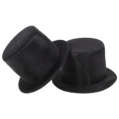 FRCOLOR 2 Stück Mini Top Hats Kleine Schwarze Mützen für Schneemänner und Puppen Leichtes DIY Bastelzubehör für Weihnachtsdekoration Handgefertigte Mini Hüte für Festliche Bastelprojekte von FRCOLOR