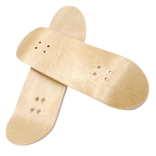 FRCOLOR 2 Stück Mini Wood Finger Skateboard Decks Vorgebohrt Robustes Ahornholz Glatte Oberfläche Ersatzdeck für Finger Skateboard Leicht und Langlebig für Sammler von FRCOLOR