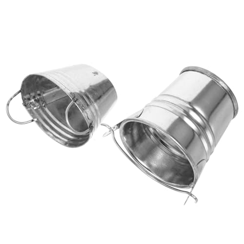 FRCOLOR 2 Stück Miniatur Eimer Set für Puppenhaus DIY Leichter Metall Mini Bucket Geeignet als Garten und Landschaftsdeko Fördert Kreativität und Spielerisches Lernen bei Kindern von FRCOLOR