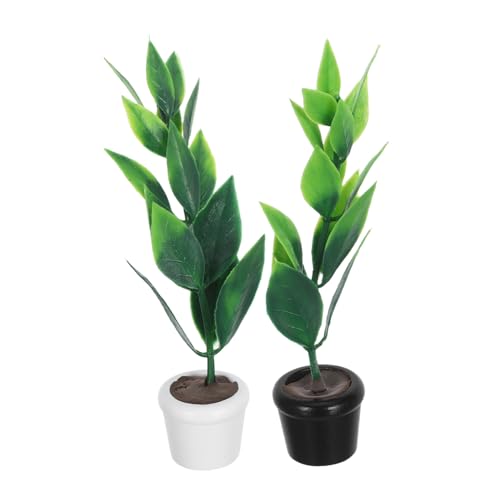 FRCOLOR 2 Stück Miniatur Gartendekoration Blumentopf Dekorationen Figuren Bonsai Blumentopf Basteldekoration Miniatur Bonsai Puppenhaus Pflanztopf Mini Garten Topfmodell von FRCOLOR