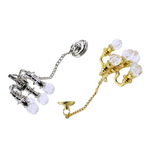 FRCOLOR 2 Stück Miniatur Kronleuchter DIY Hängeleuchte für Puppenhaus Kleine Deckenlampe Einfache Installation Gold und Silberfarbene Miniatur Beleuchtung für Miniaturhäuser und FRCOLOR 2 Stück Miniatur Kronleuchter DIY Hängeleuchte für Puppenhaus Kleine Deckenlampe Einfache Installation Gold und Silberfarbene Miniatur Beleuchtung für Miniaturhäuser und von FRCOLOR
