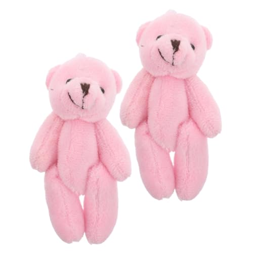 FRCOLOR 2 Stück Miniatur Plüschbär Rosa Realistisch Puppenhaus Zubehör DIY Bastelzubehör Kinderfreundlich Fördert Kreativität Sammler von FRCOLOR