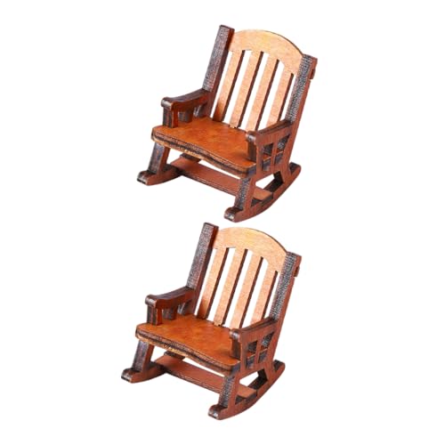 FRCOLOR 2 Stück Miniatur Puppenhaus Schaukelstuhl Holz Möbel Deko für Puppenstube Winziger Vintage Sessel als Wohnliche Tisch und Regaldekoration für Szenenfotografie und FRCOLOR 2 Stück Miniatur Puppenhaus Schaukelstuhl Holz Möbel Deko für Puppenstube Winziger Vintage Sessel als Wohnliche Tisch und Regaldekoration für Szenenfotografie und von FRCOLOR