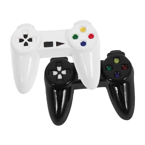 FRCOLOR 2 Stück Miniatur Puppenhaus Spielcontroller Realistische Mini Gamepads Weiß und Schwarz Detailreiche Mikro Deko Vielseitiges Puppenhaus Zubehör für Kreative Spiel und Dekoideen von FRCOLOR