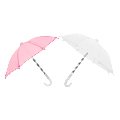 FRCOLOR 2 Stück Miniatur Puppenschirme Teilig Weiß Dekorative Mini Regenschirme für Stilvolle Puppenzubehör Langlebig und Wetterfest für Basteln und Heimdekoration von FRCOLOR