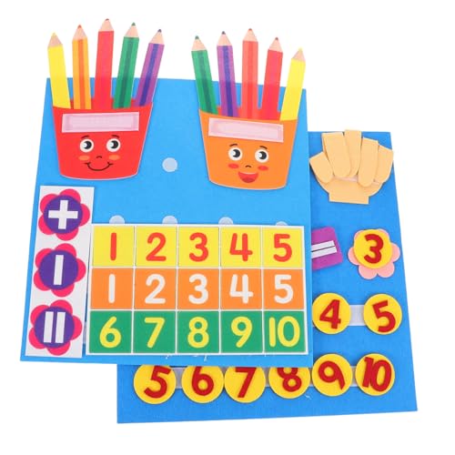 FRCOLOR 2 Stück Montessori Lernspielzeug aus Filz für Kleinkinder Zahlen Zählen Mathe Spiele für Zuhause und Kindergarten für Frühkindliche Bildung und Spielerisches Lernen von FRCOLOR