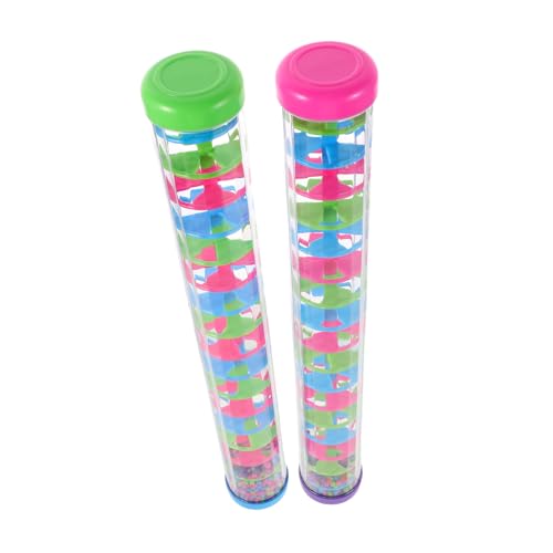 FRCOLOR 2 Stück Orff Music -lehrwerkzeuge Regen Sound Regenstab-instrumentenspielzeug Handperkussionsinstrumente Kindermusikinstrumente Regenstock Für Kleinkinder Plastik von FRCOLOR