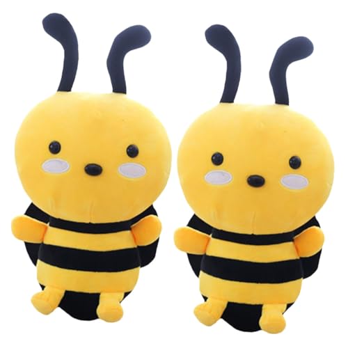 FRCOLOR 2 Stück Plüsch Bienen Kuscheltier Weiches Stofftier Kissen für Kuscheliges Bienen Plüschtier zum Umarmen und Dekorieren von FRCOLOR