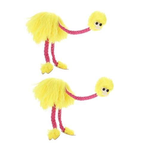 FRCOLOR 2 Stück Plüsch-strauß Marionetten Handgeführte Holz-Puppets mit Zugfaden Weiches Stoffdesign Fördert Feinmotorik und Hand-Auge-koordination Puppenspiele und Interaktives Erzählen von FRCOLOR
