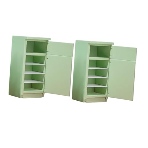 FRCOLOR 2 Stück Puppenhaus Zubehör Kleiner Mini Kühlschrank für Schlafzimmer Miniatur Küchen Kühlschrank Stabiles Material Kreatives Rollenspiel und Dekoration von FRCOLOR