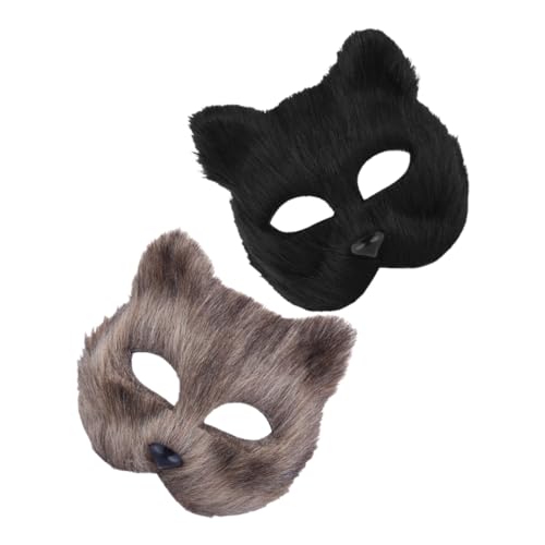 FRCOLOR 2 Stück Realistische Fuchs Tiermaske Halbgesichtsmaske mit Elastischem Band für Karneval Maskenball Halloween Cosplay Party und Kostümveranstaltungen in Schwarz FRCOLOR 2 Stück Realistische Fuchs Tiermaske Halbgesichtsmaske mit Elastischem Band für Karneval Maskenball Halloween Cosplay Party und Kostümveranstaltungen in Schwarz von FRCOLOR