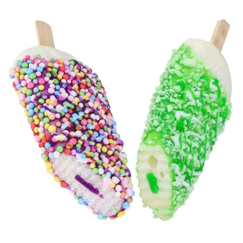 FRCOLOR 2 Stück Realistische Künstliche Eiscreme Modelle Teiliges Farbige Simulation von ohne Magnet Vielseitig Einsetzbar als Food Display Requisiten Fotografie Laden und Schuldekoration von FRCOLOR