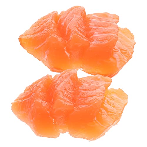 FRCOLOR 2 Stück Realistische Künstliche Lachsfilets aus Hochwertigem Lebensechte Oberfläche und Farbe Fotorequisiten und Dekoration für Küche Party Hochzeit Bildung und Food Display von FRCOLOR